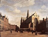 Gerrit Adriaensz. Berckheyde The Market Square at Haarlem with the St Bavo painting